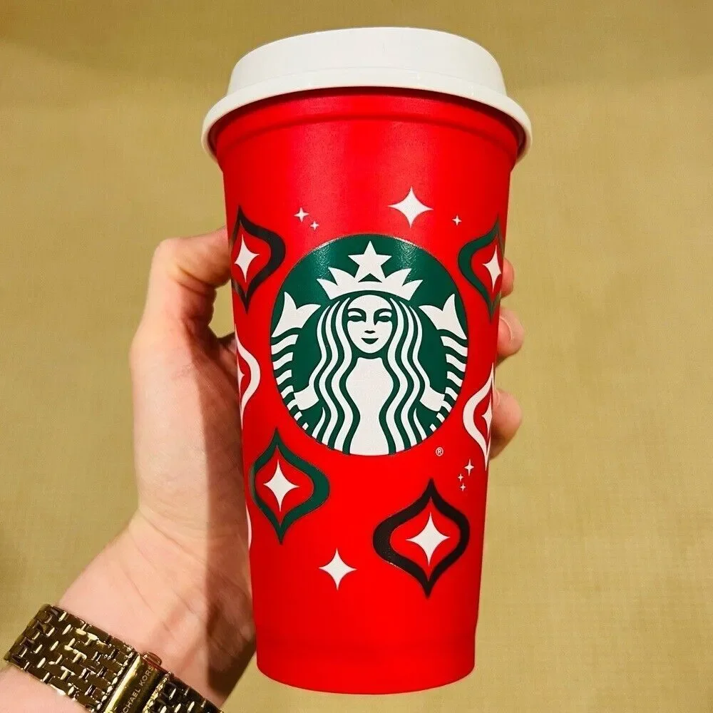 Starbucks Holiday 2023 Reusable Coffee Cups & Lids (Set of 2)